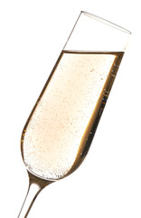 Glass of champagne, isolated on white