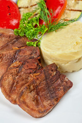 tongue with grilled vegetable