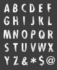Paper style alphabet