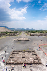 High angle view of an archaeological site, Teotihuacan, Mexico C