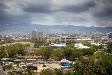High angle view of a city, Jamaica