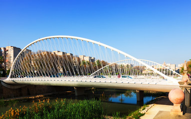 Fototapeta na wymiar Puente del Hospital over Segura river. Murcia, Spain