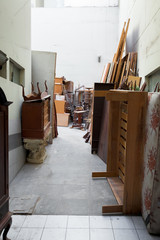 Naklejka premium Old furniture in garage, Peru