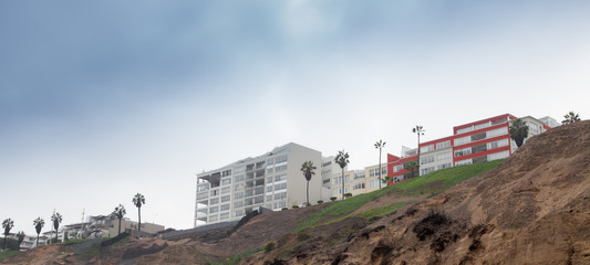 Low angle view of apartments, Miraflores, Lima, Peru