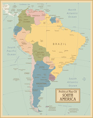 South America-highly detailed map.Layers used.