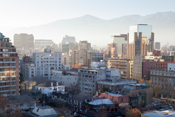 Aerial view of a city, Providencia, Santiago, Chile