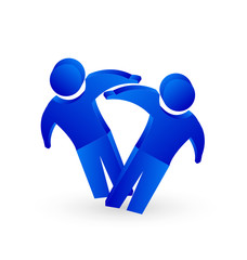 Handshake friend business concept logo vector