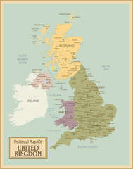United Kingdom -highly detailed map.Layers used.