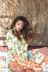 Fototapeta premium woman at the summer lounge