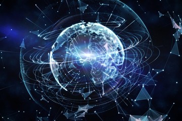 Global technology background in blue © WavebreakMediaMicro