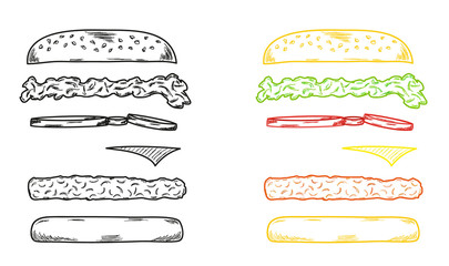 sketch of the hamburger