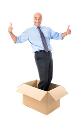 Businessman in a box