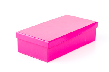 Pink box isolated white background