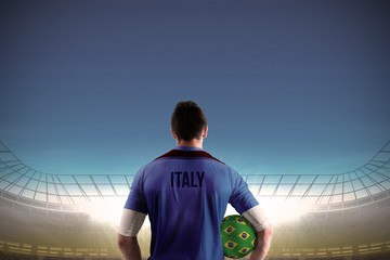 Italy football player holding ball