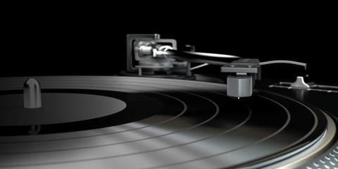 Fototapeta na wymiar vinyl player with a vinyl disk
