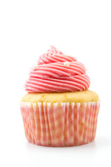 Vanilla cupcakes isolated white background