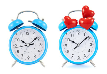 Blue alarm clock isolated