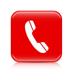Red phone button, icon