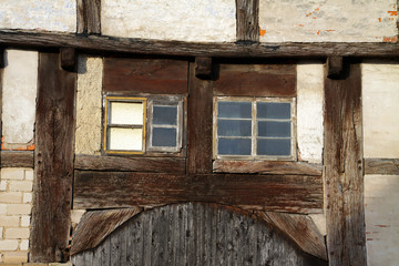 Fenster eines Fachwerkhauses in Alverdissen