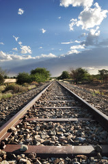 Old railway tracks in interesting light