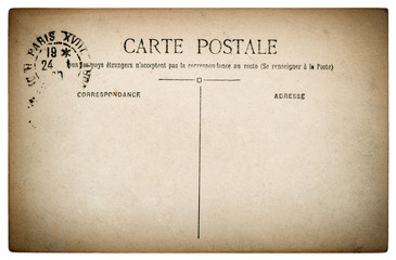 empty antique french postcard  from paris