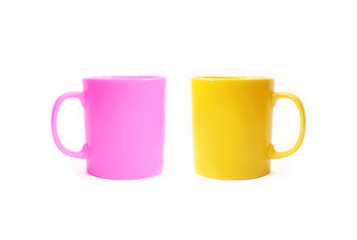 Two color ceramic cups