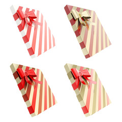 Wrapped gift box with a bow and ribbon