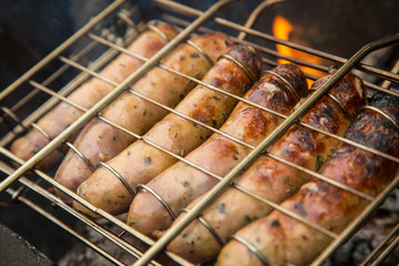 Sausage on the grill