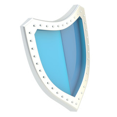 Obraz premium Three-dimensional shield symbol isolated