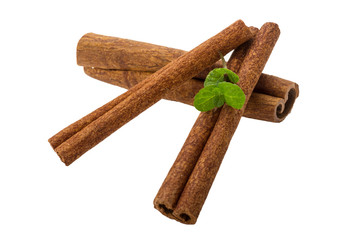 Cinnamon with mint leaf and star-anise