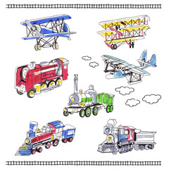 飛行機と機関車