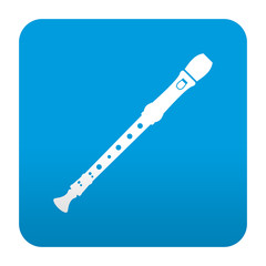 Etiqueta tipo app azul simbolo flauta