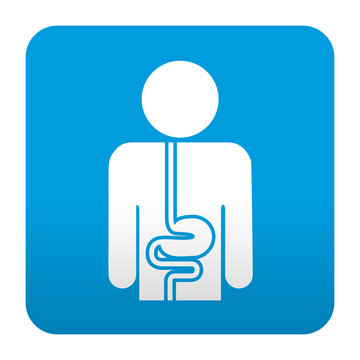 Etiqueta tipo app azul simbolo sistema digestivo