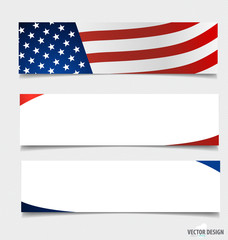 American Flag. Vector illustration.