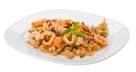 Rice with seafood