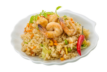 Fried rice with shrimps