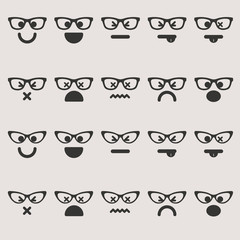 Set of different emoticons vector