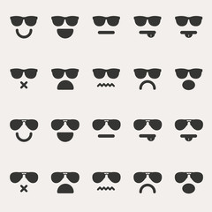 Obraz na płótnie Canvas Set of different emoticons vector