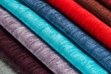 Multi color fabric texture samples
