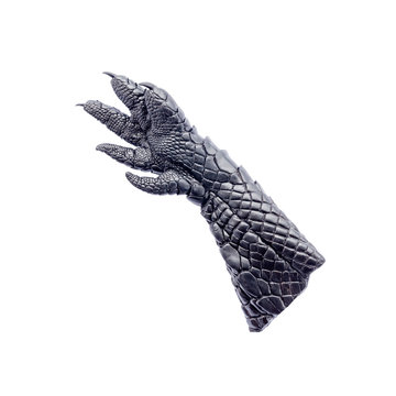 Black Leather Hand Crocodile Isolated On White