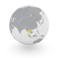 Mappamondo Asia Thailandia