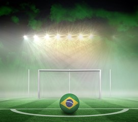 Fototapeta na wymiar Football in brasil colours