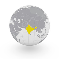 Mappamondo Asia India