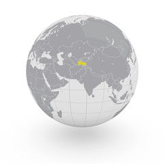 Obraz premium Mappamondo Asia Tagikistan