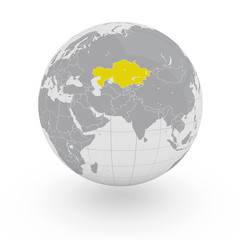 Mappamondo Asia Kazakistan