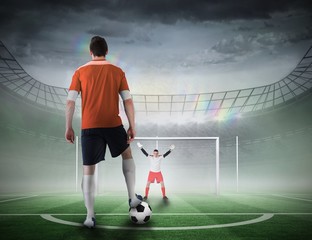 Football player about to take a penalty
