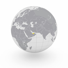 Mappamondo Asia Emirati Arabi Uniti