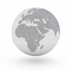 Mappamondo Africa Burundi