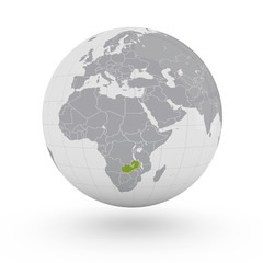 Mappamondo Africa Zambia