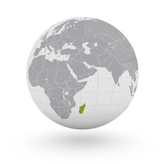 Mappamondo Africa Madagascar